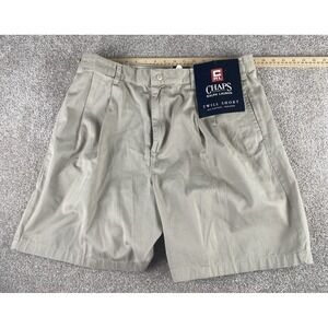 Chaps Ralph Lauren Twill Shorts Mens 36 Khaki 8" Preppy Dad Cotton Office Read